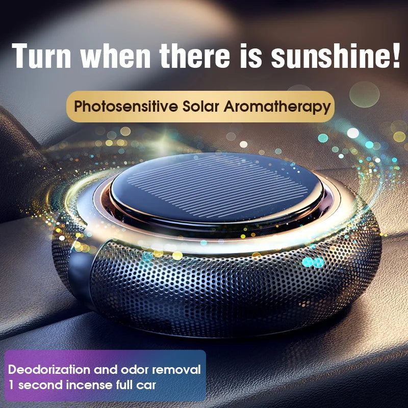 New Solar Energy Rotating Aromatherapy Car Air Freshener