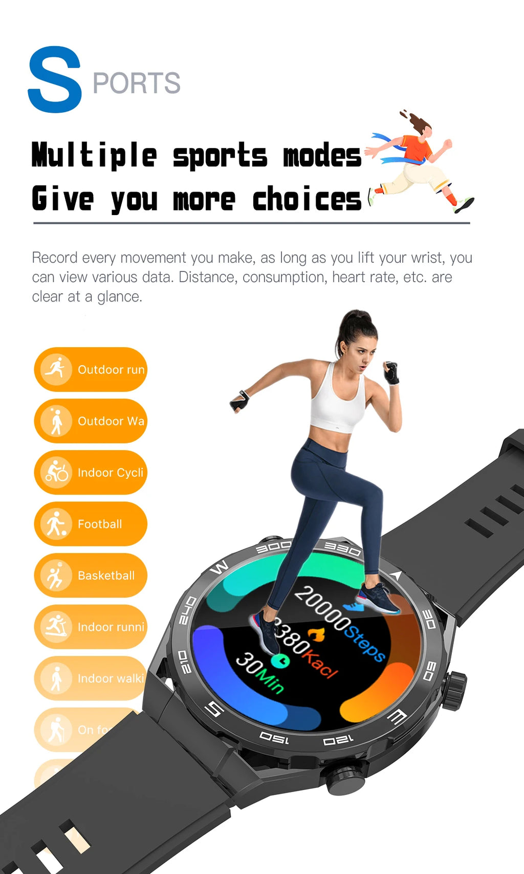 Smart Watch for Men Women Outdoor Activities