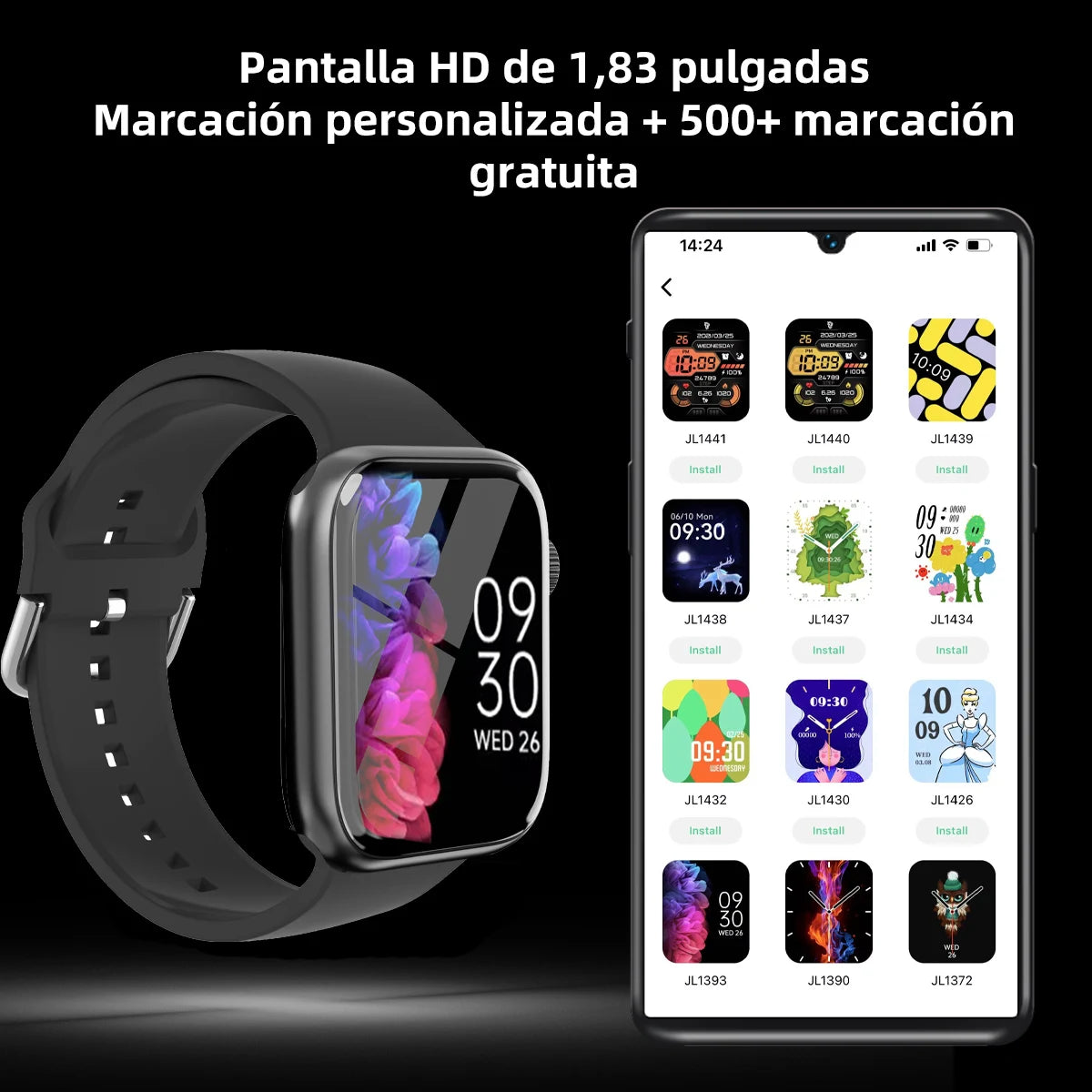 Smart Watch  Men & Women 1.83in Full Touch Screen Watch