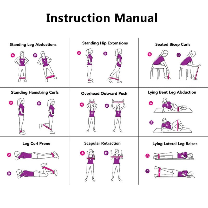 WOSWEIR-Training Resistance Bands Yoga Gym Fitness Gum Pull Up Assist Rubber Band Crossfit Exercise Home Workout Equipment
