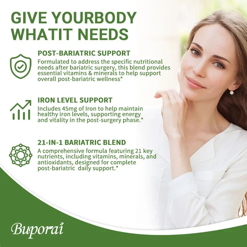 Bariatric Multivitamin Supplement - Contains 21 Vitamins and Minerals