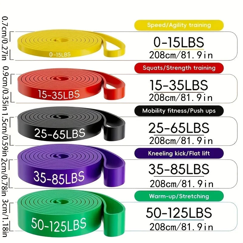 Resistance Bands Set for Gym Fitness Home Workout - Pull-Up Straps Leg Exercise Bands Assistive Equipment