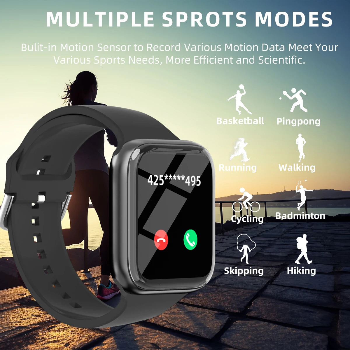 Smart Watch  Men & Women 1.83in Full Touch Screen Watch