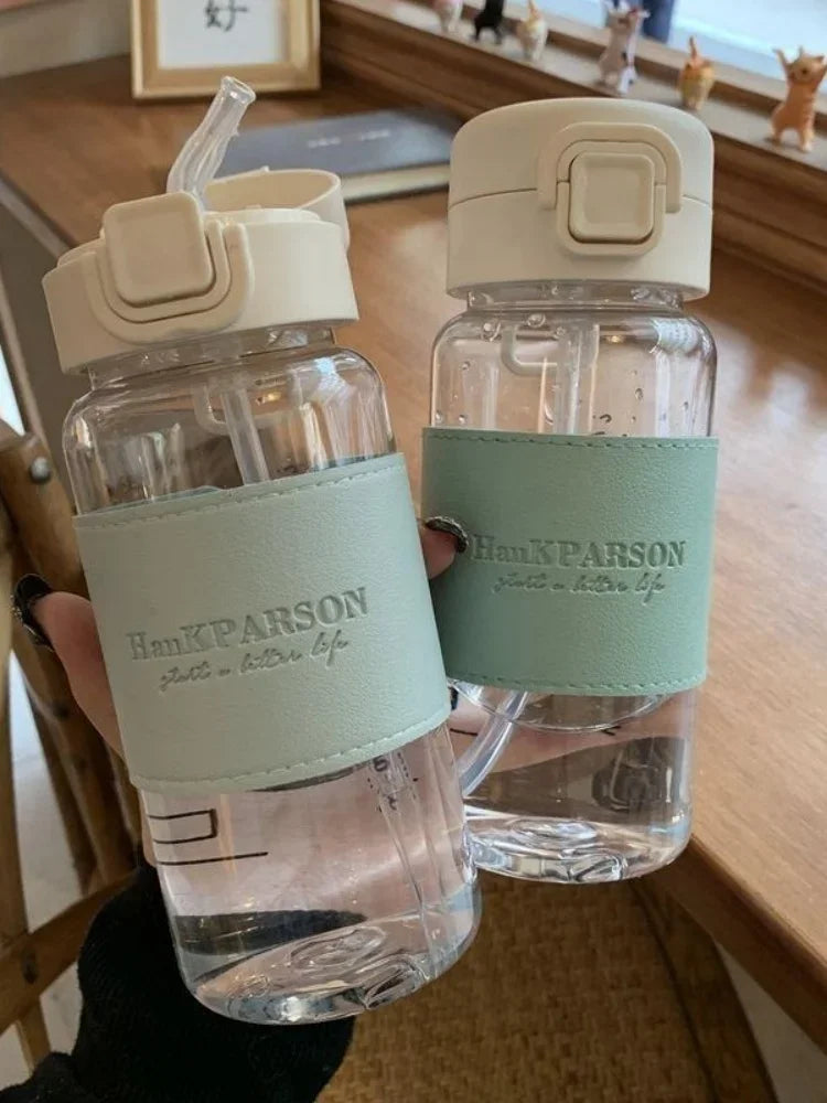 Water Bottle with Straw Creative