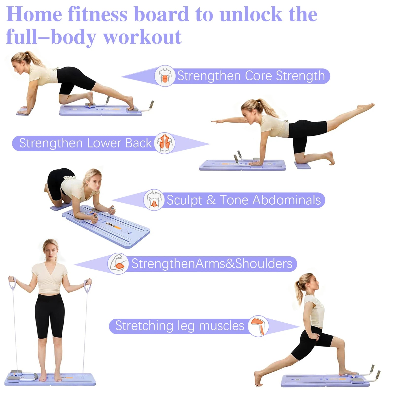 Multifunctional Home Fitness Folding Abdominal Board for Pilates Push Up