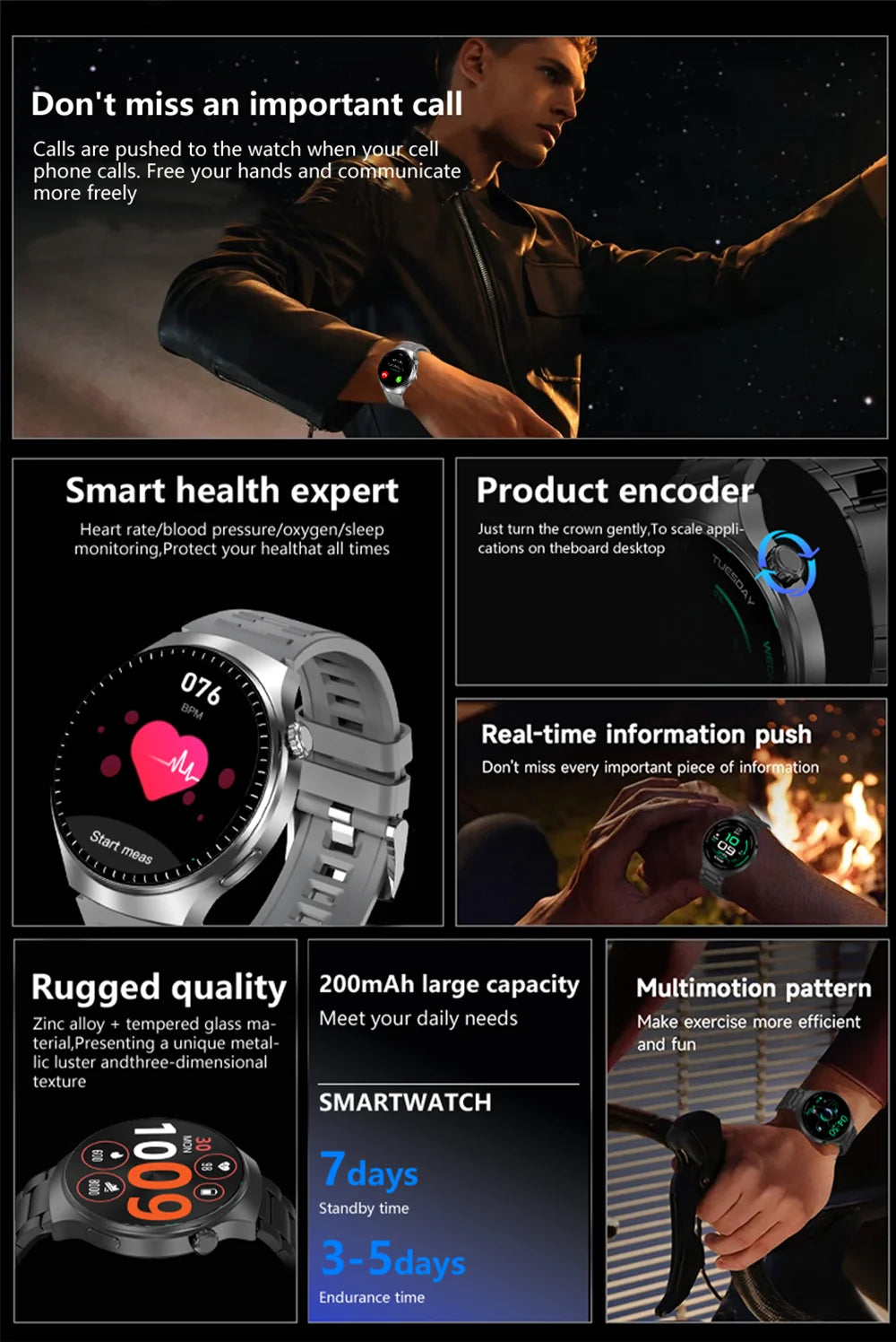 Men's Smart Watch HD Display