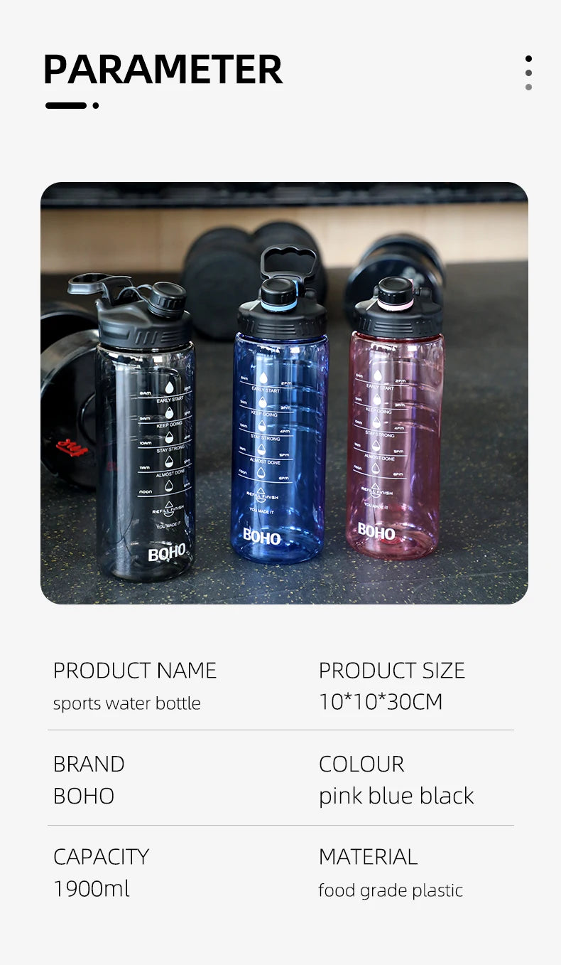 2 Liter Water Bottle With Straw