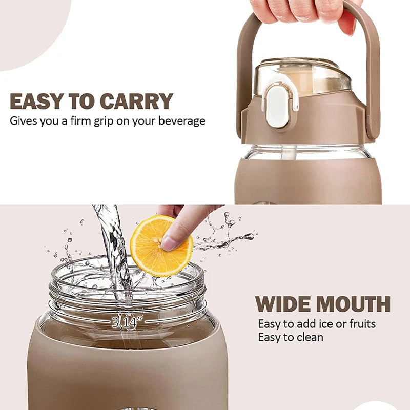 Glass Water Bottles With Straw