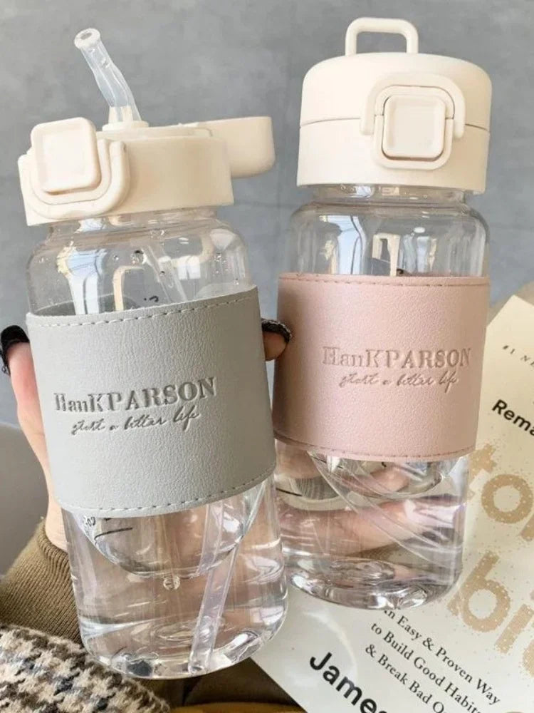 Water Bottle with Straw Creative