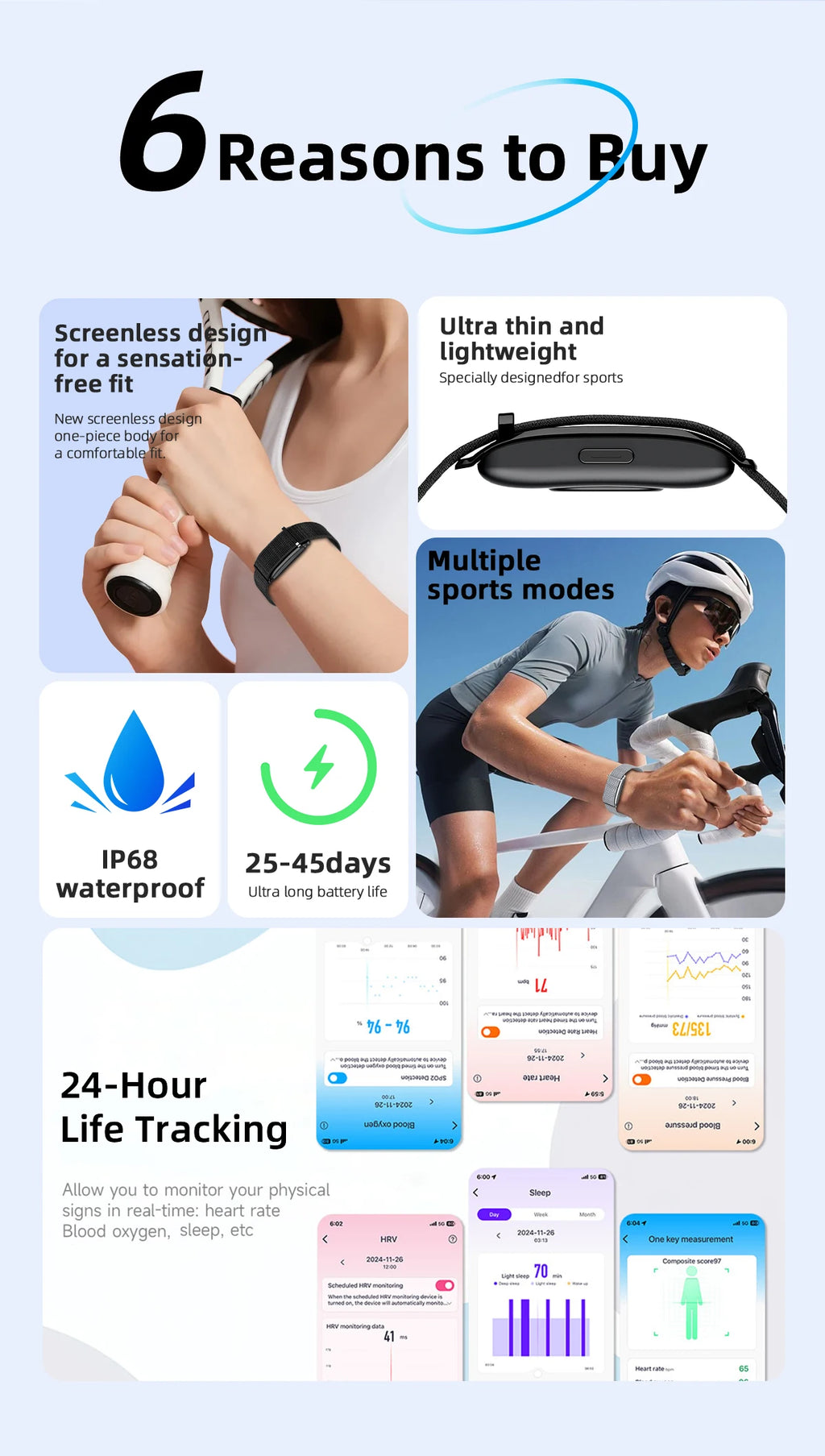 Fitness Tracker Smart Bracelet