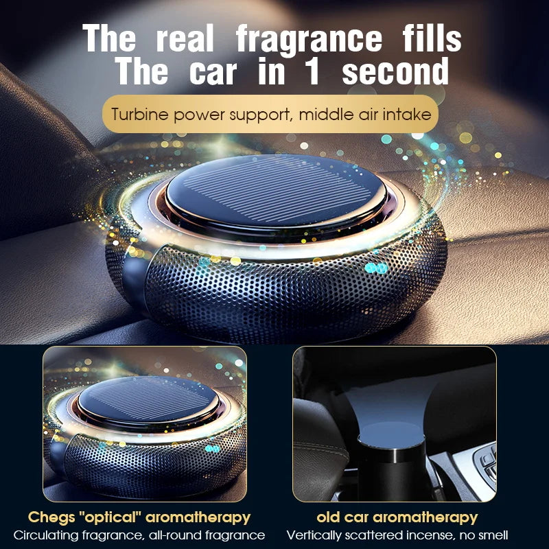 New Solar Energy Rotating Aromatherapy Car Air Freshener