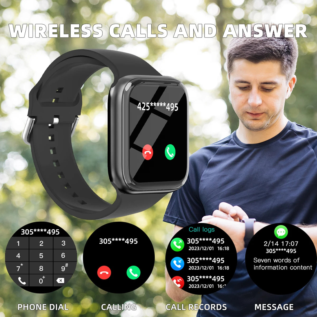 Smart Watch  Men & Women 1.83in Full Touch Screen Watch
