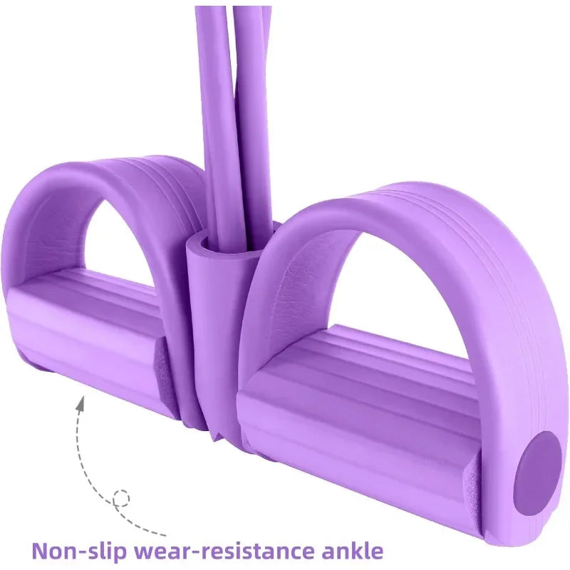 Four-Tube Pedal Tensioner Multi-Functional Household Fitness Equipment Yoga Abdominal Strengthening Elastic Band Tension Rope