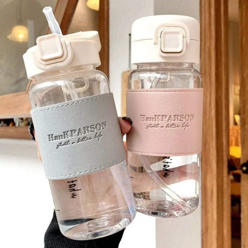 Water Bottle with Straw Creative