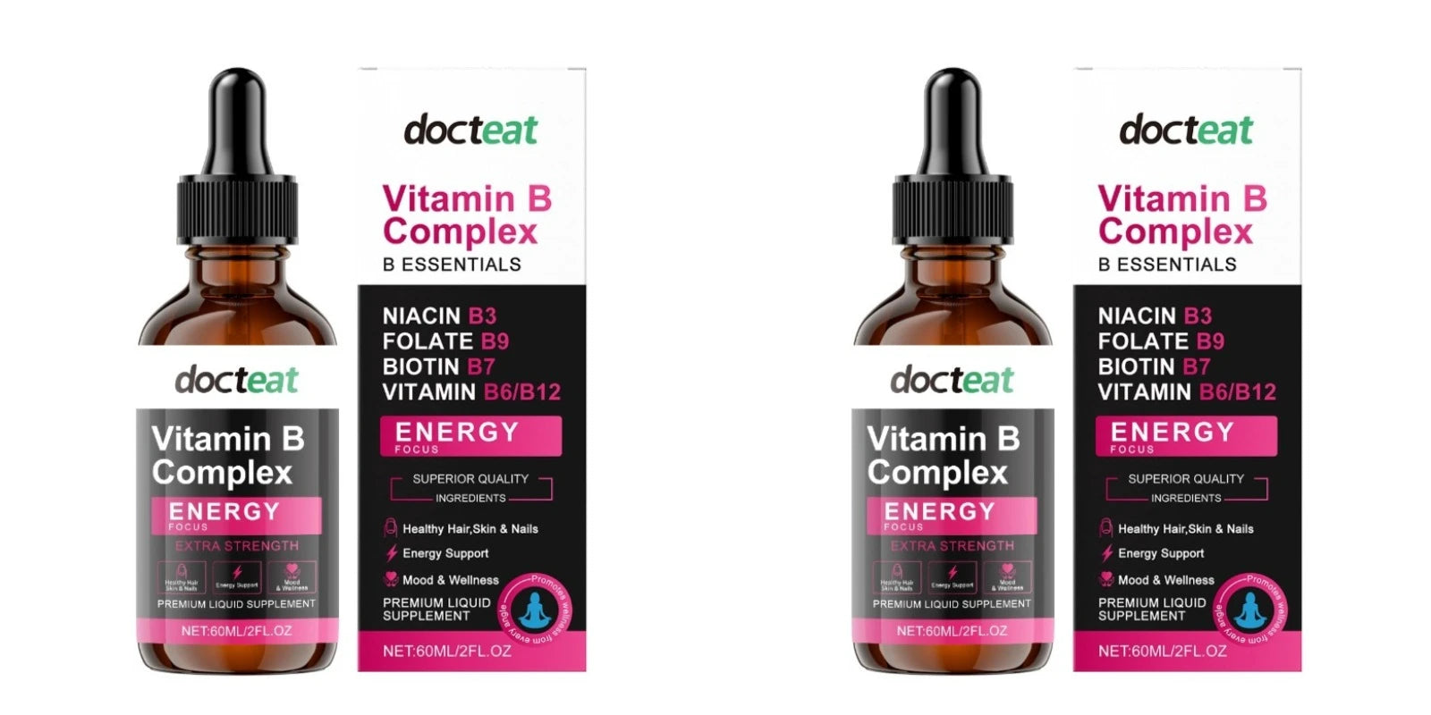 Vitamin B Complex Liquid Drops with B1 B3 B6 B7 B9 B12