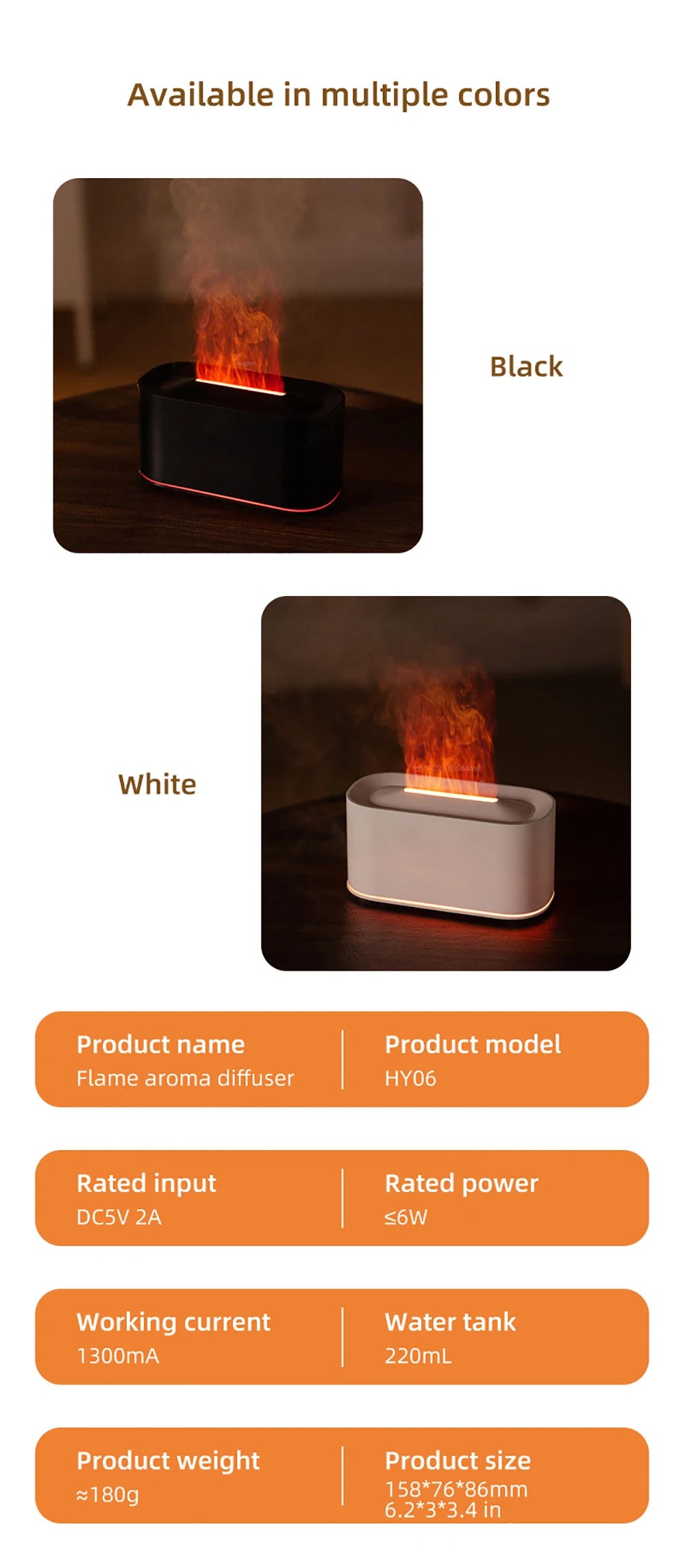 Aroma Humidifier Flame Essential Oils