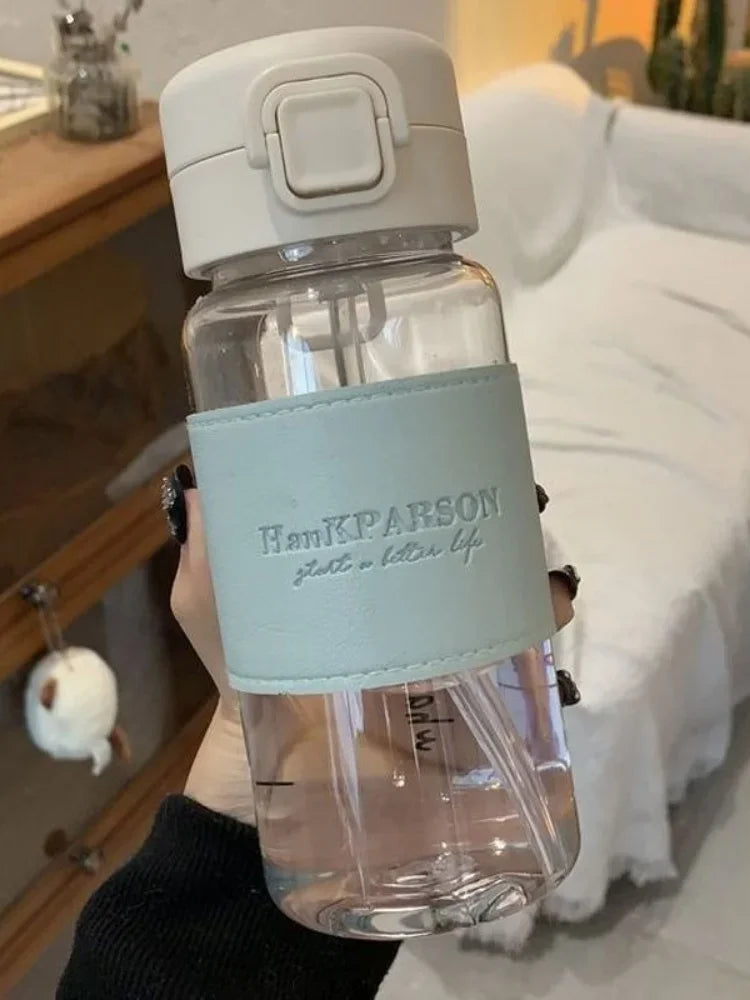 Water Bottle with Straw Creative