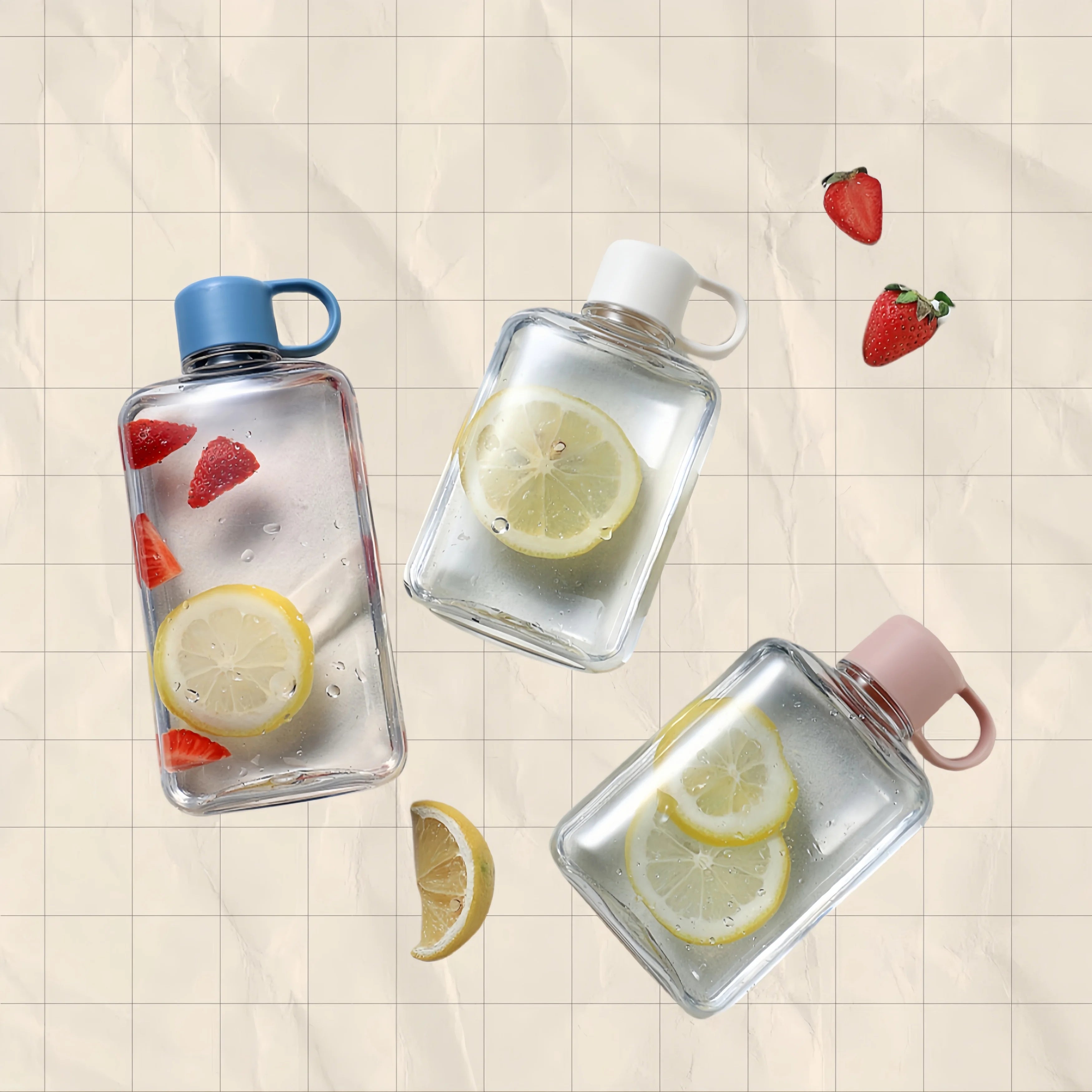 Water Botlte Flat Bpa Free Sport Clear Plastic