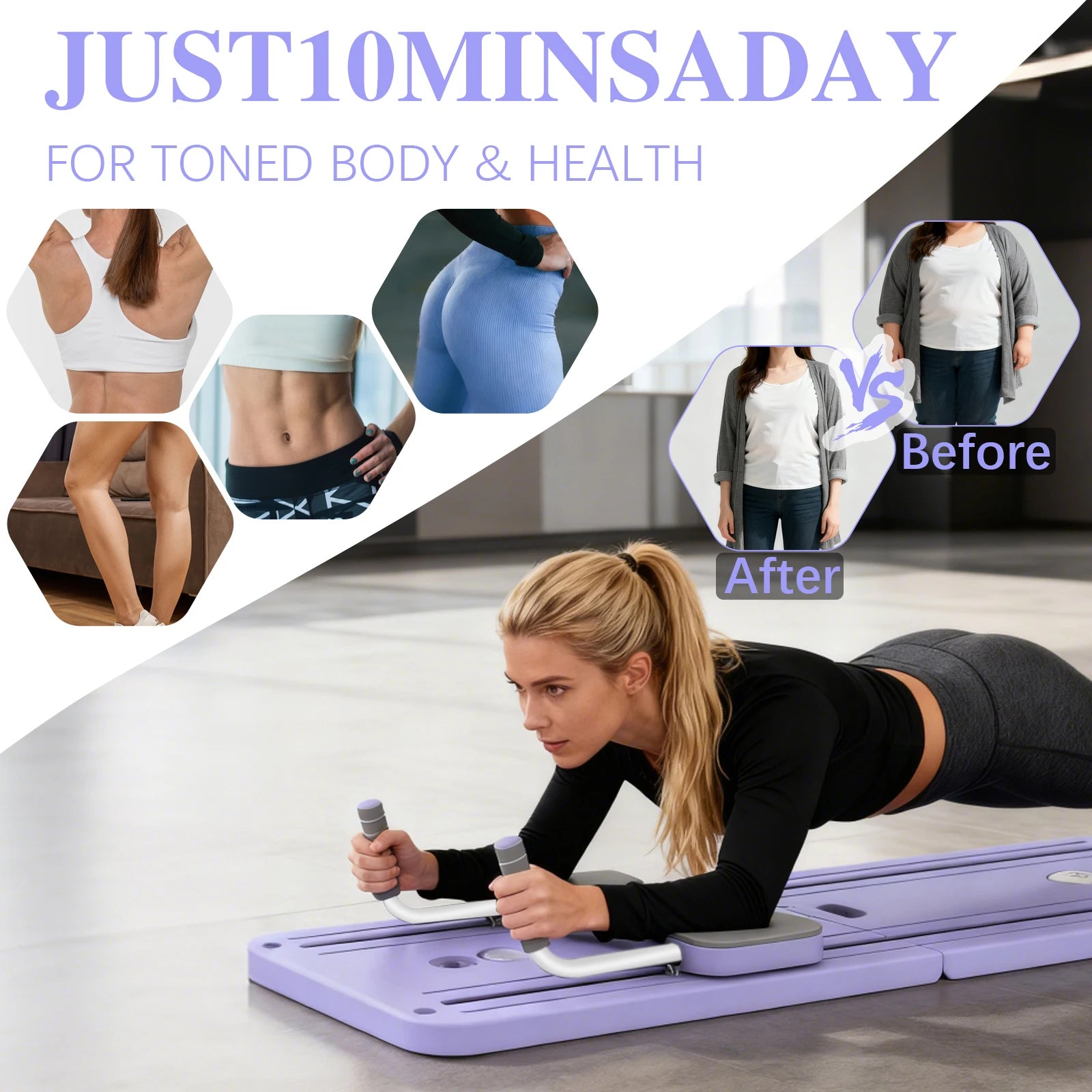 Multifunctional Home Fitness Folding Abdominal Board for Pilates Push Up