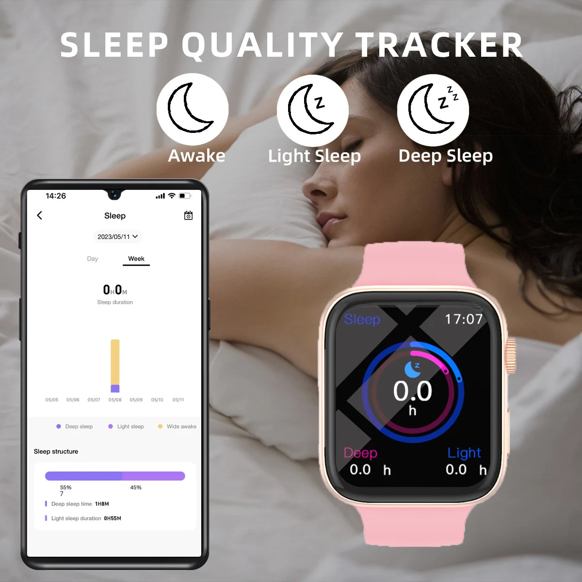 Smart Watch  Men & Women 1.83in Full Touch Screen Watch