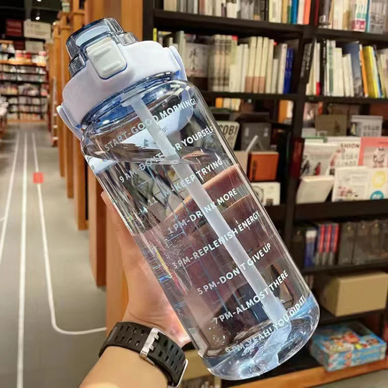 Big Water Bottle With Straw