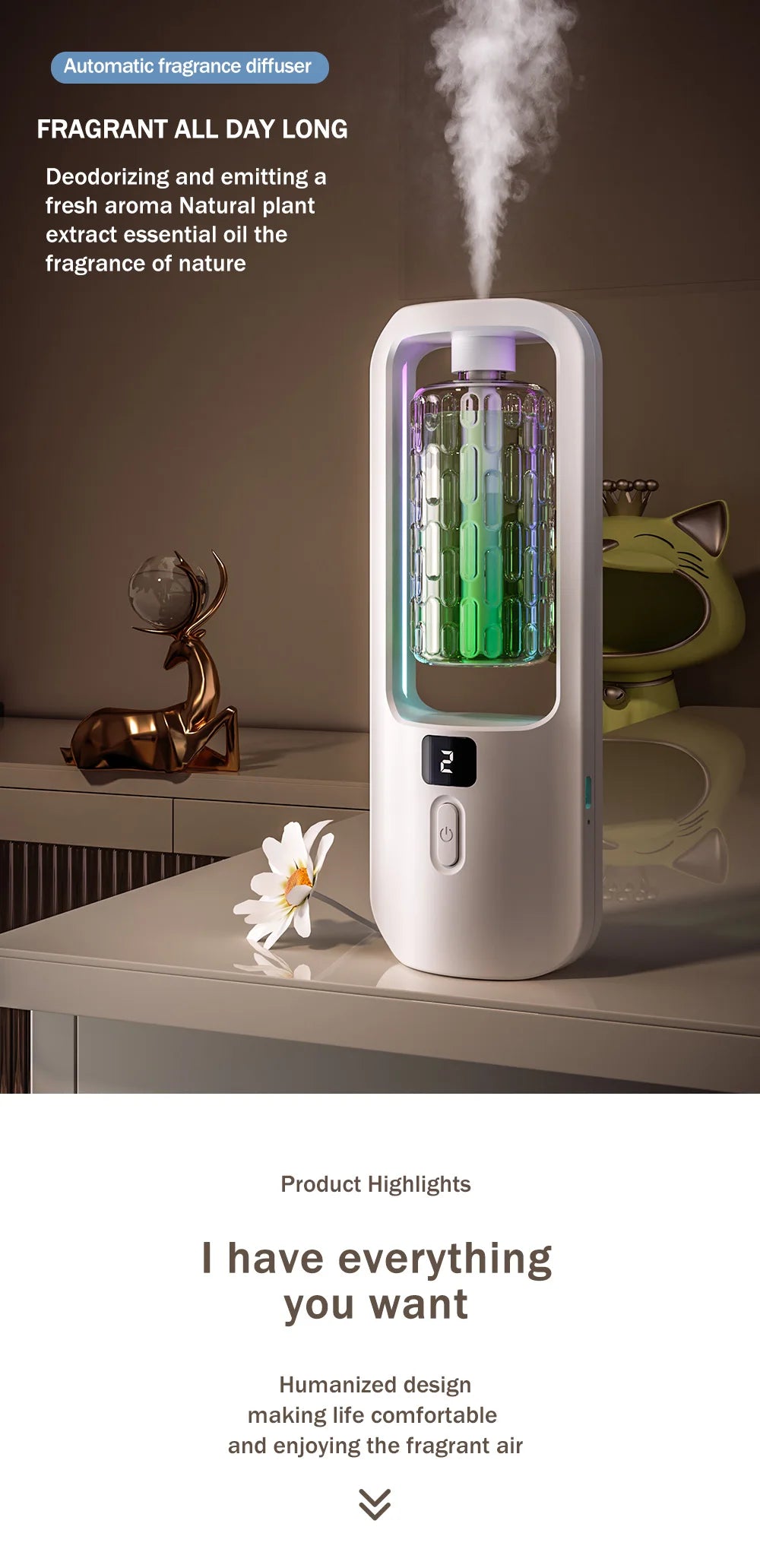 Automatic aromatherapy diffuser f