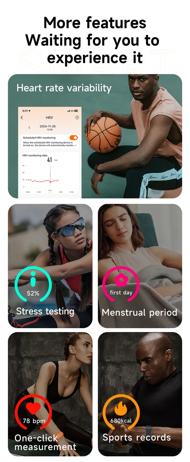 Smart Watch Men Women Fitness