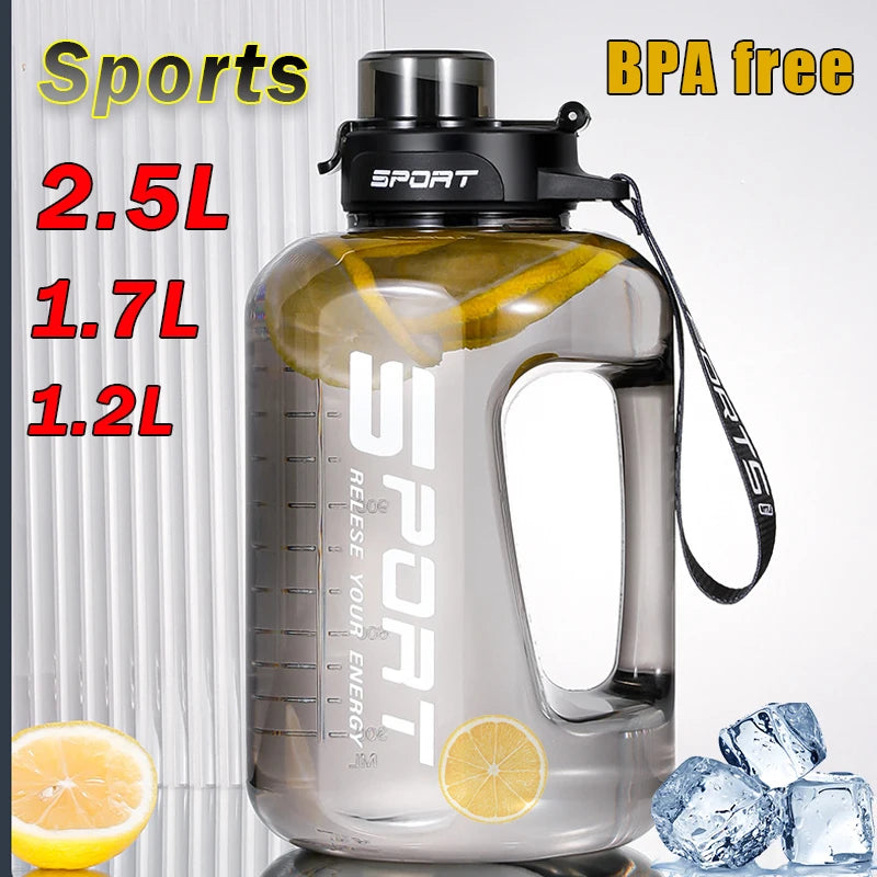 Large Water Bottle with Straw