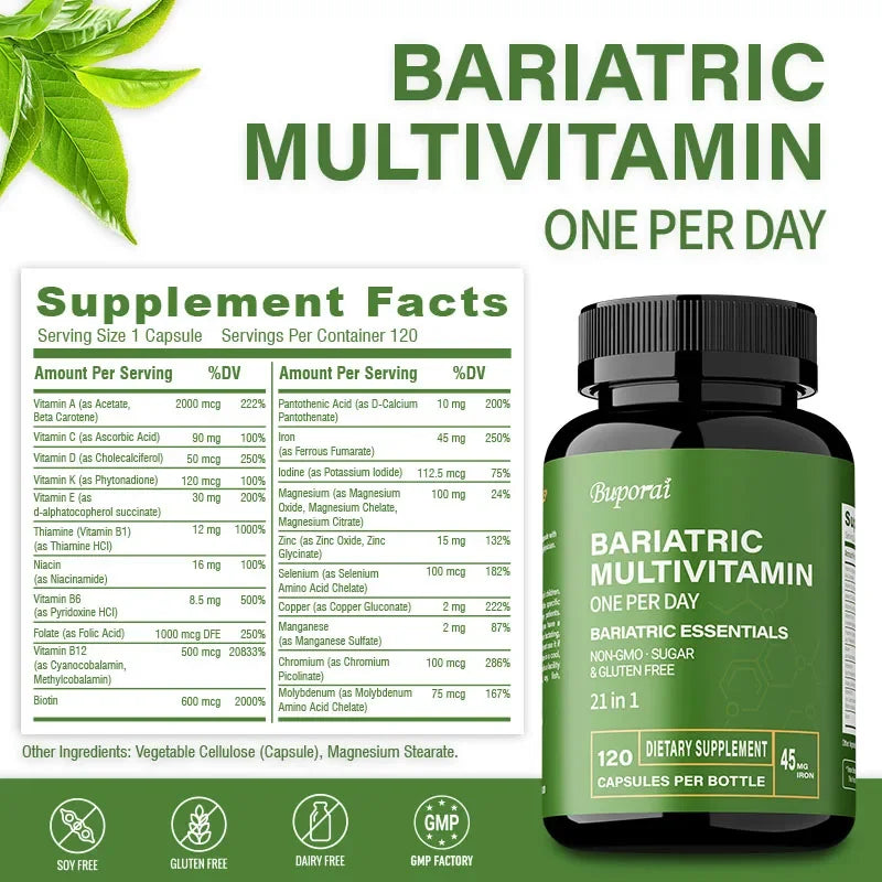 Bariatric Multivitamin Supplement - Contains 21 Vitamins and Minerals