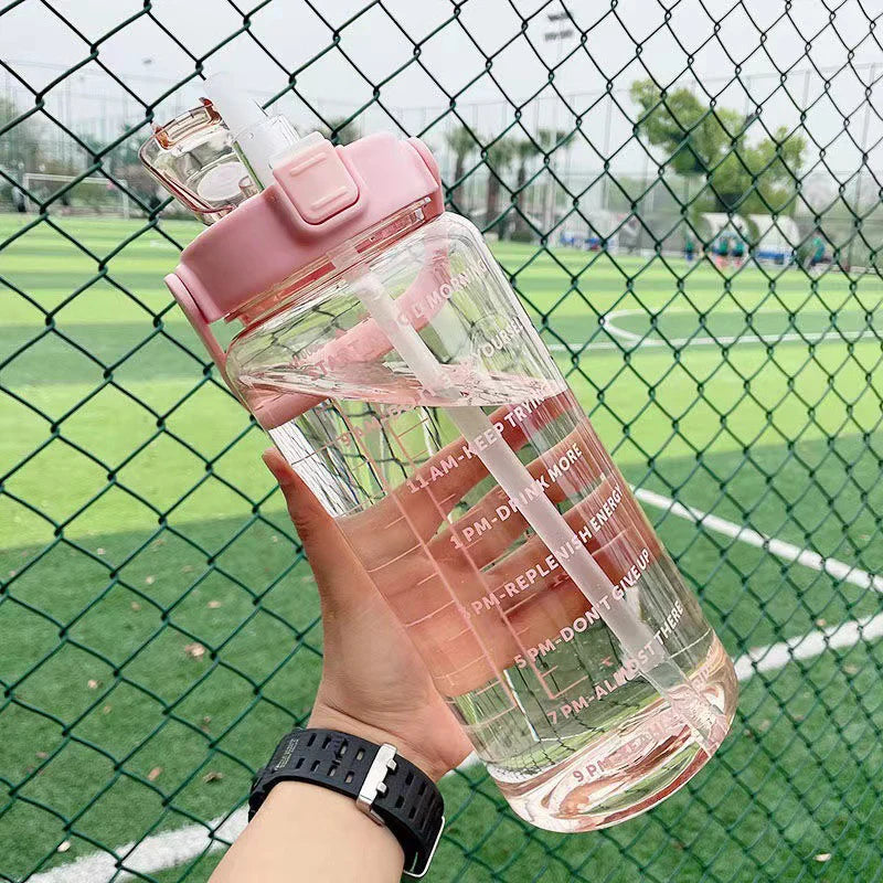 Big Water Bottle With Straw