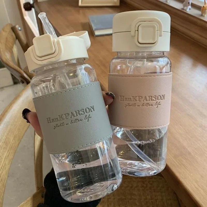 Water Bottle with Straw Creative