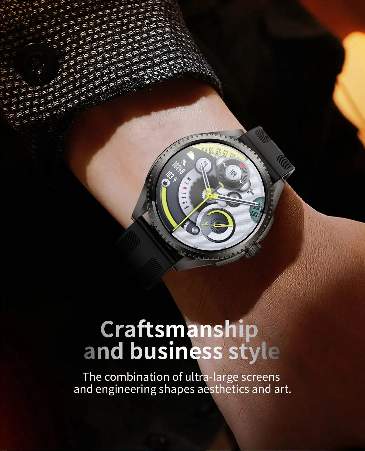 Smart Watch for Men 1.75-Inch AMOLED Luxury Business Sports Fitness Watch IP67 Water Resistant 620mAh Standby Multi-Sport Mode