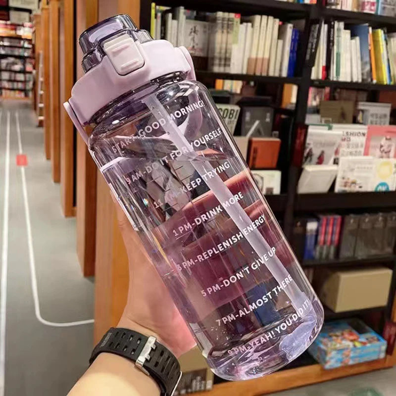Big Water Bottle With Straw