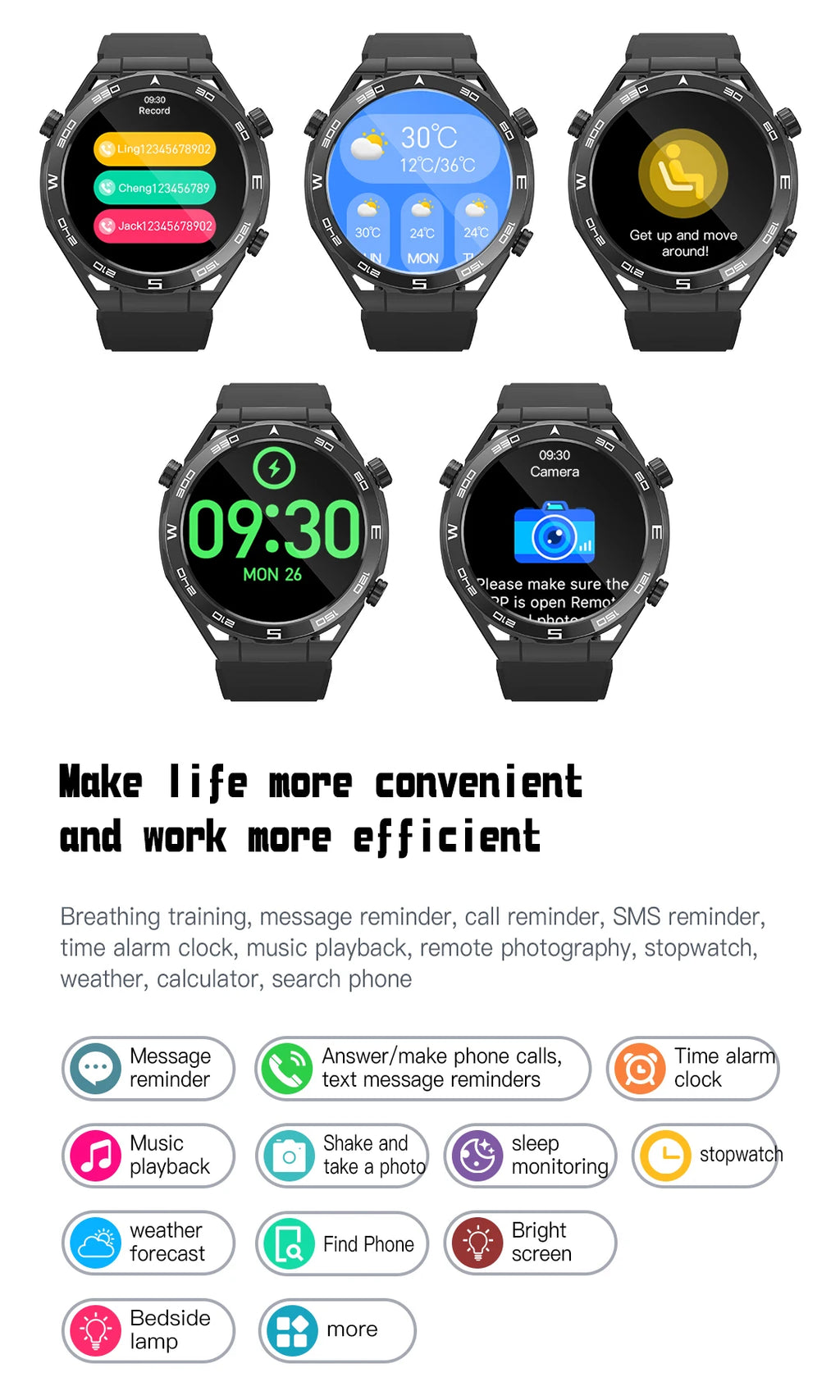 Smart Watch for Men Women Outdoor Activities