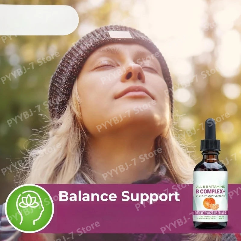 Vitamin B Complex Liquid Drops Supplement for Women Vegan
