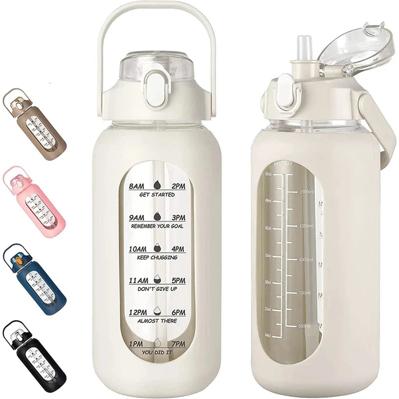 Glass Water Bottles With Straw